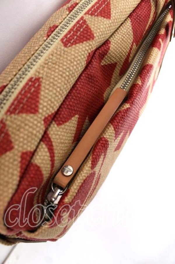 画像4: ヴィヴィアンウエストウッド 中古 / 総柄ショルダーバッグ  ベージュ×レッド  Y-26-07-26-009-ba-SZ-ZY (4)