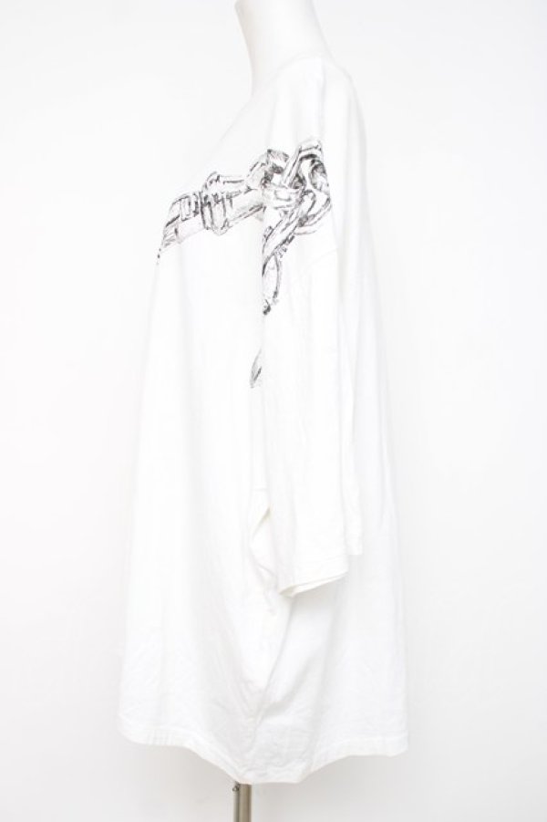 画像2: ヴィヴィアンウエストウッド MAN 中古 / CHUNKY NECKLACEビッグTシャツ F ホワイト  Y-26-07-26-016-to-SZ-ZY (2)