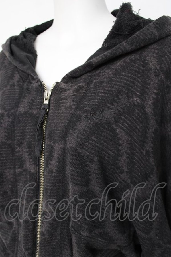 画像4: ヴィヴィアンウエストウッド 中古 / レオパード柄フードZIPパーカー 2 黒  Y-26-07-26-017-to-SZ-ZY (4)