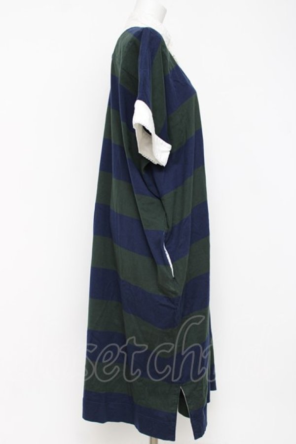 画像2: ANGLOMANIA 中古 / ボーダーポロワンピース 38 グリーン×紺  Y-26-07-26-019-op-SZ-ZY (2)
