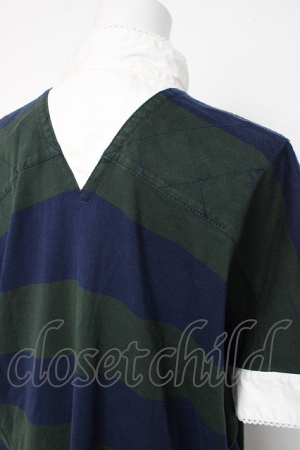 画像4: ANGLOMANIA 中古 / ボーダーポロワンピース 38 グリーン×紺  Y-26-07-26-019-op-SZ-ZY (4)