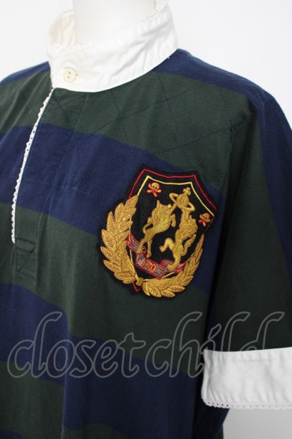 画像5: ANGLOMANIA 中古 / ボーダーポロワンピース 38 グリーン×紺  Y-26-07-26-019-op-SZ-ZY (5)