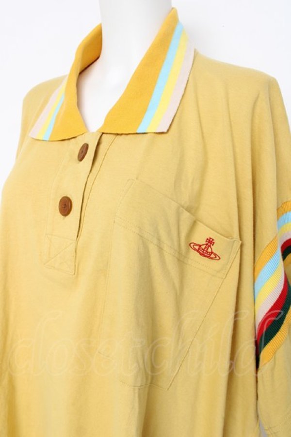画像4: ヴィヴィアンウエストウッド 中古 / カラーリブポロワンピース 00 イエロー  Y-26-08-19-019-to-SZ-ZY (4)