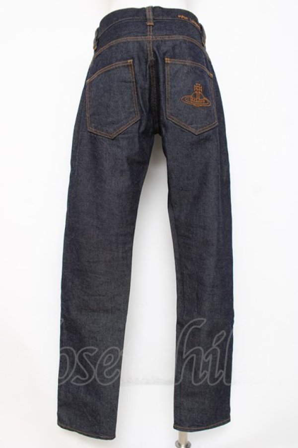画像2: ヴィヴィアンウエストウッド MAN 中古 / オーブ刺繍デニムパンツ 44 インディゴ  Y-26-08-19-022-pa-SZ-ZY (2)