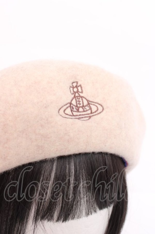 画像4: ヴィヴィアンウエストウッド 中古 / 刺繍オーブベレー  ベージュ  Y-26-08-19-006-ha-SZ-ZY (4)