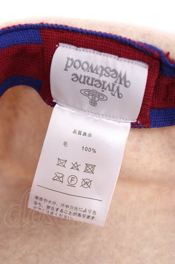 画像6: ヴィヴィアンウエストウッド 中古 / 刺繍オーブベレー  ベージュ  Y-26-08-19-006-ha-SZ-ZY (6)