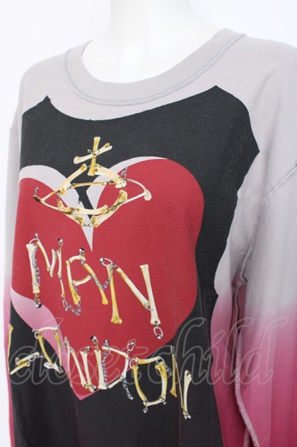画像3: ヴィヴィアンウエストウッド MAN 中古 / ロゴチェーンptグラデTシャツ 44 グレー×ピンク  Y-26-08-19-011-to-SZ-ZY (3)