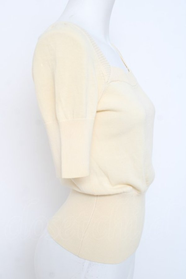画像2: ヴィヴィアンウエストウッド 中古 / 単色オーブ刺繍半袖サマーニット 2 アイボリー  Y-26-08-19-014-to-SZ-ZY (2)
