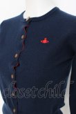 画像4: ヴィヴィアンウエストウッド 中古 / 単色オーブ刺繍ラウンドネックカーディガン 2 ネイビー  Y-26-08-19-015-to-SZ-ZY (4)
