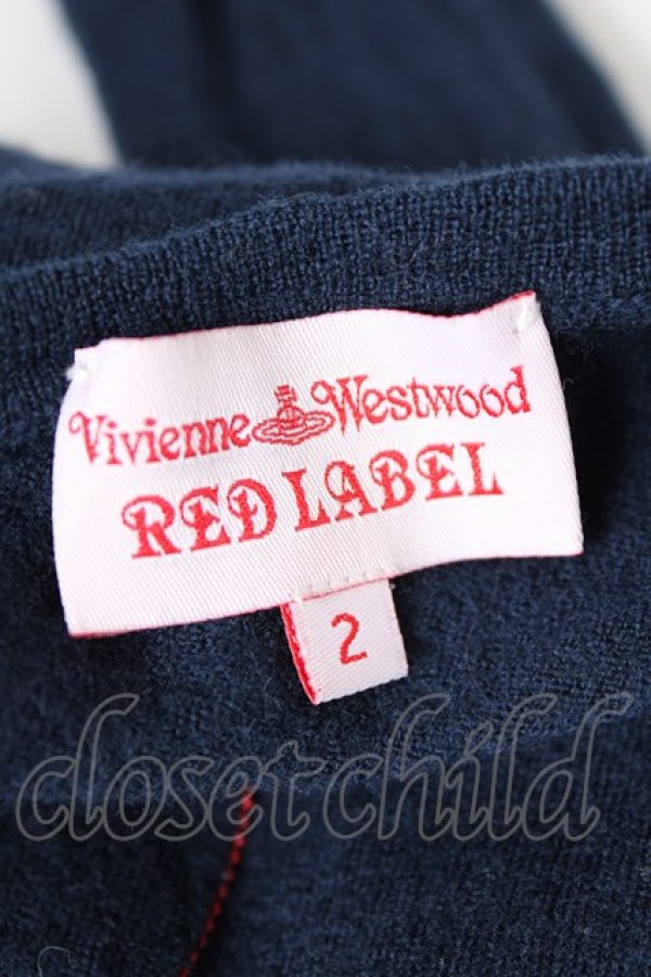 画像5: ヴィヴィアンウエストウッド 中古 / 単色オーブ刺繍ラウンドネックカーディガン 2 ネイビー  Y-26-08-19-015-to-SZ-ZY (5)
