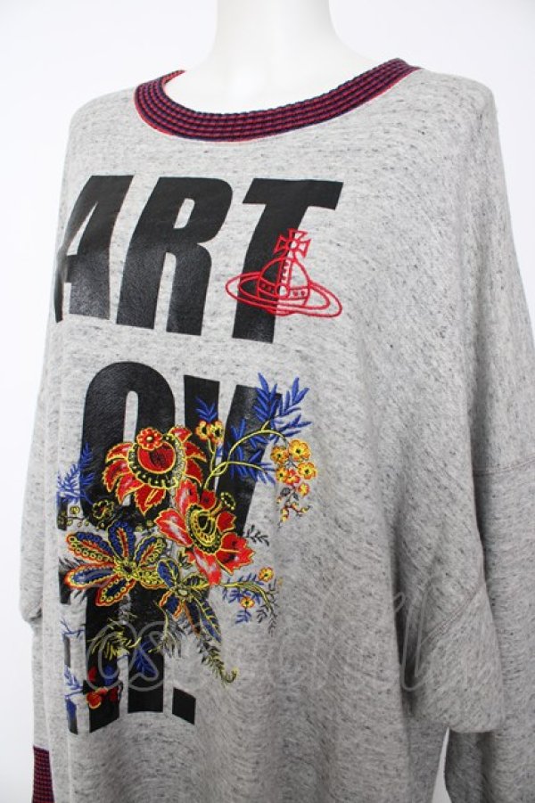 画像3: ヴィヴィアンウエストウッド 中古 / EMBROIDERY BIG スウェット 00 グレー  Y-26-08-26-026-to-YM-ZH (3)