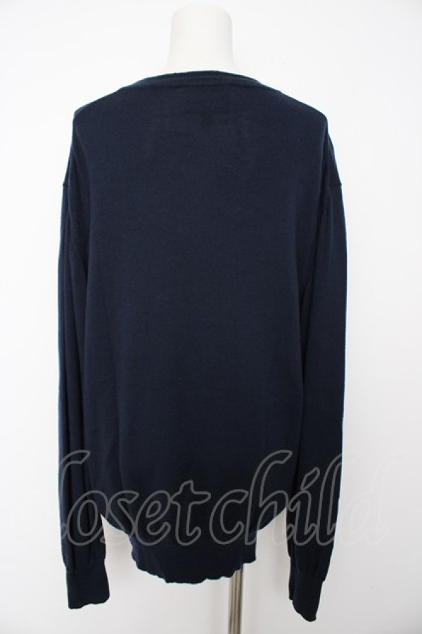 画像2: ヴィヴィアンウエストウッド MAN 中古 / オーブ刺繍ニットトップス XL ネイビー  Y-26-08-26-030-to-YM-ZH (2)