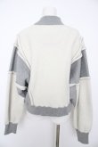 画像2: ヴィヴィアンウエストウッド 中古 / 裏毛ナッピング起毛パネル切リ替エトップ 00 オフ白×グレー  Y-26-08-26-038-op-SZ-ZH (2)