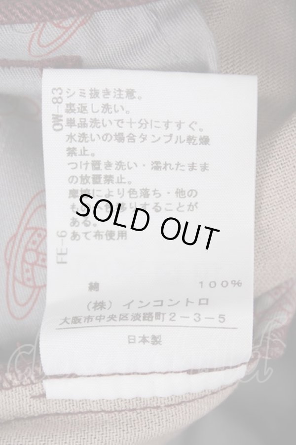 画像4: ヴィヴィアンウエストウッド 中古 / ハイウエストワイドデニムパンツ 02 バーガンディー  Y-26-08-26-052-pa-SZ-ZH (4)