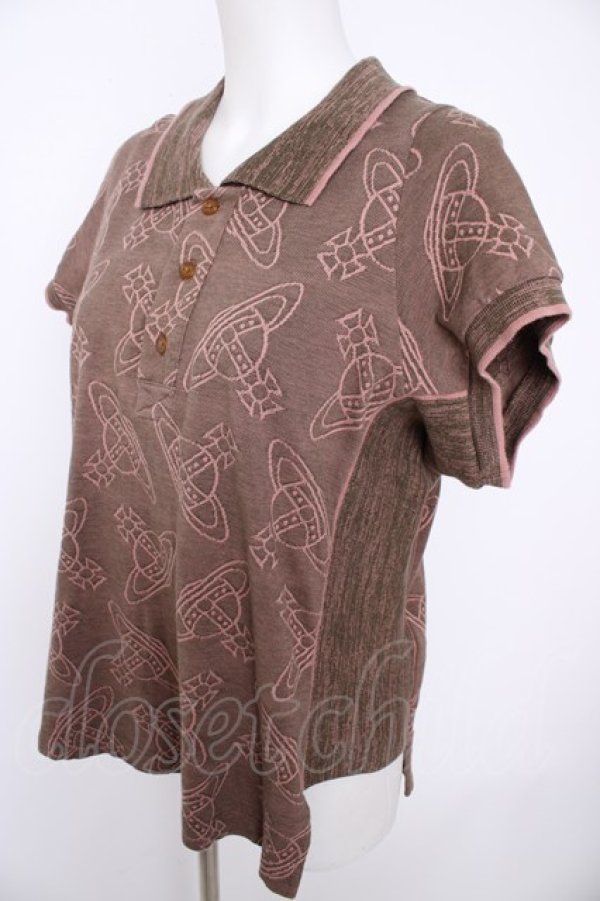 画像3: ヴィヴィアンウエストウッド 中古 / SIDE STRIPPED POLO SHIRTS XS カーキブラウン  Y-26-08-26-009-bl-SZ-ZH (3)