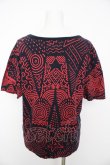 画像2: ANGLOMANIA 中古 / 総柄Tシャツ XS 紺ｘ赤  Y-26-08-26-012-ts-AS-ZH (2)
