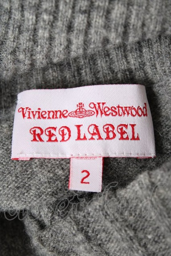画像5: ヴィヴィアンウエストウッド 中古 / 単色オーブ刺繍ハイネックニットトップス 2 グレー  Y-26-09-02-002-to-SZ-ZY (5)