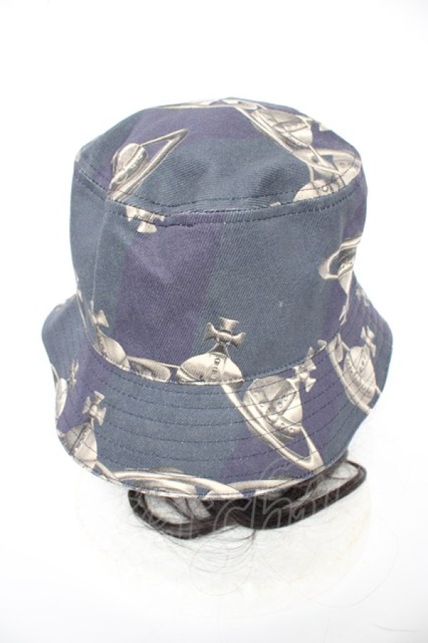 画像3: ヴィヴィアンウエストウッド 中古 / MULTI PRINTED ORB CHAIN バケットハット  ネイビー  Y-26-09-09-017-ha-SZ-ZY (3)