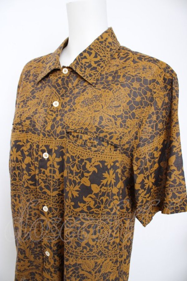 画像3: ヴィヴィアンウエストウッド MAN 中古 / ボタニカル調総柄シャツ 46 ブラック  Y-26-09-09-018-bl-SZ-ZY (3)