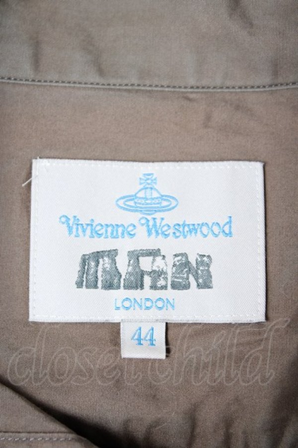 画像5: ヴィヴィアンウエストウッド MAN 中古 / カラーオーブ刺繍シャツ 44 カーキ  Y-26-09-09-019-bl-SZ-ZY (5)