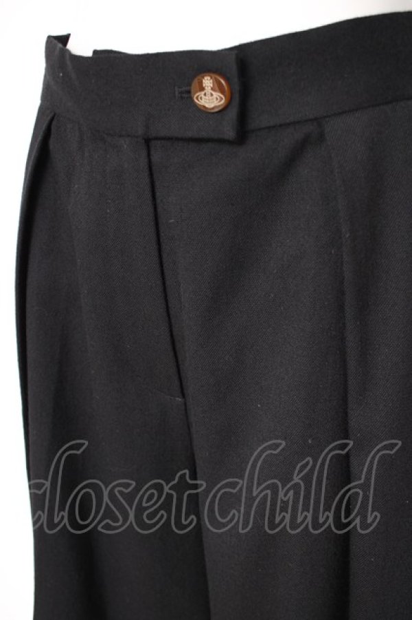画像3: ヴィヴィアンウエストウッド 中古 / タック入リワイドパンツ 1 ブラック  Y-26-09-23-036-pa-SZ-ZY (3)