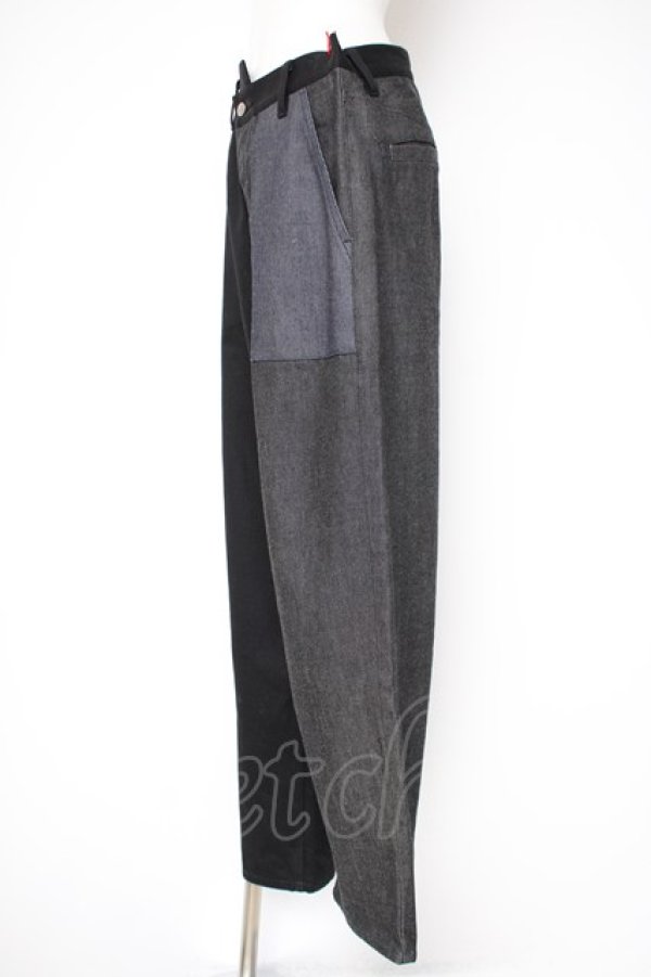 画像2: ヴィヴィアンウエストウッド MAN 中古 / BARBED WIRE CIRCLE ORB MIX COLOR ASYMMETRY DENIM 44 ブラック  Y-26-09-23-039-pa-SZ-ZY (2)