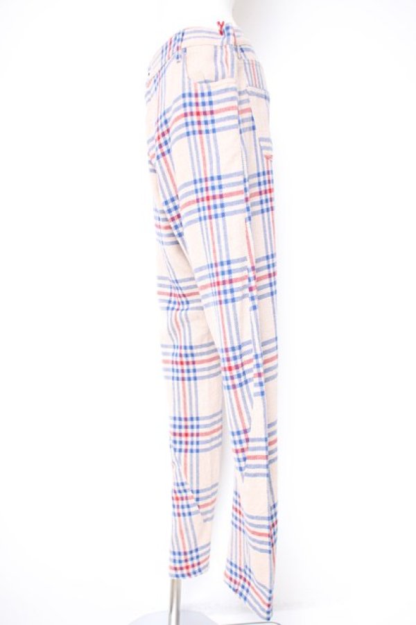 画像2: ヴィヴィアンウエストウッド MAN 中古 / TARTAN NEW ASYMMETRICパンツ M アイボリー  Y-26-09-23-040-pa-YM-ZY (2)