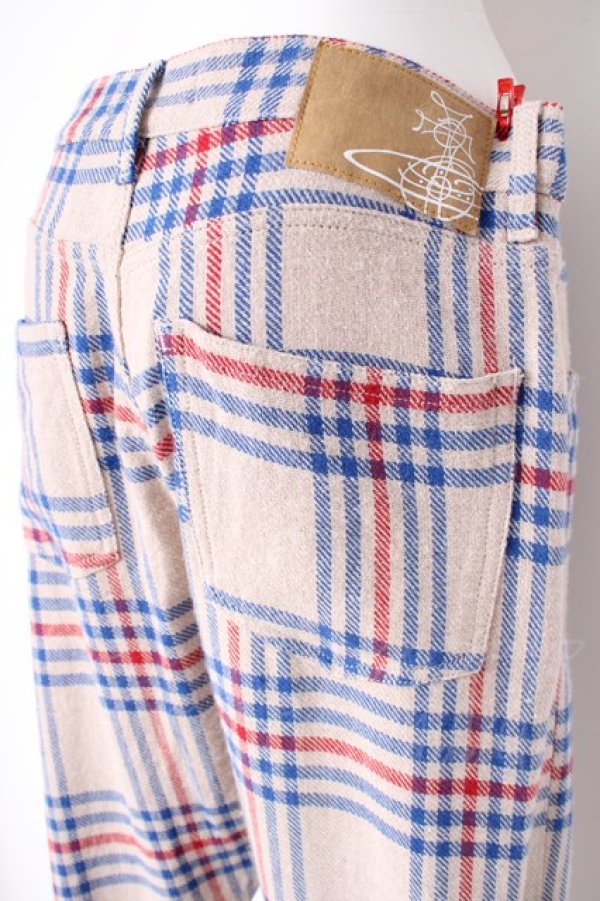 画像4: ヴィヴィアンウエストウッド MAN 中古 / TARTAN NEW ASYMMETRICパンツ M アイボリー  Y-26-09-23-040-pa-YM-ZY (4)