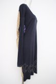 画像2: ANGLOMANIA 中古 / 総柄切リ替エロングトップス 38 ネイビー×ベージュ  Y-26-09-23-013-to-SZ-ZY (2)