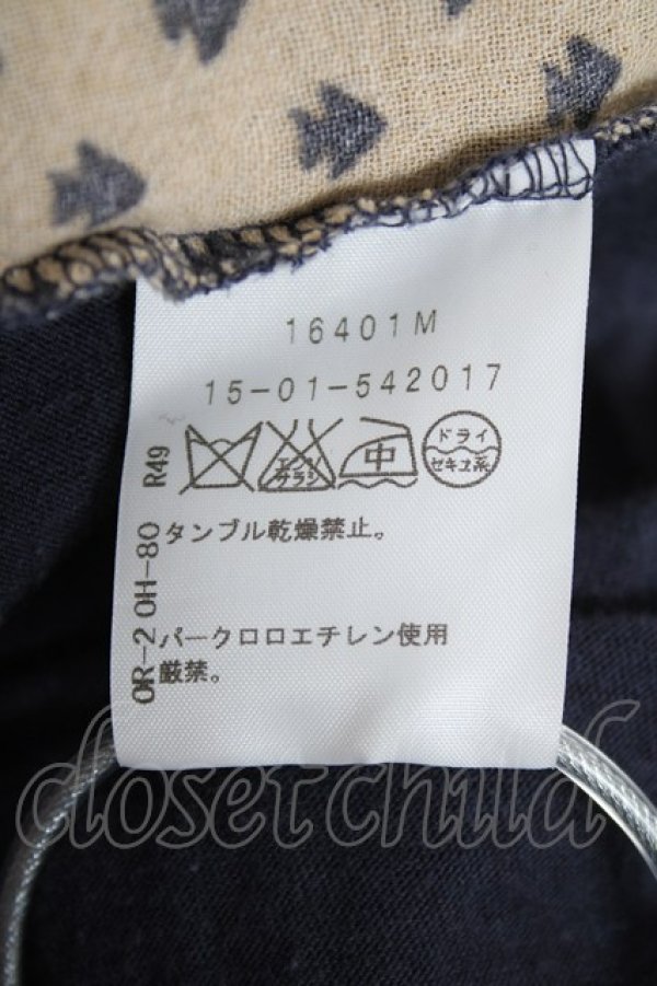 画像6: ANGLOMANIA 中古 / 総柄切リ替エロングトップス 38 ネイビー×ベージュ  Y-26-09-23-013-to-SZ-ZY (6)