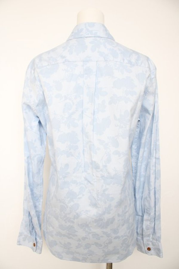画像2: ヴィヴィアンウエストウッド MAN 中古 / フラワープリントシャツ 44 サックス  Y-26-10-07-026-bl-SZ-ZY (2)