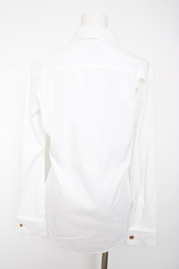 画像2: ヴィヴィアンウエストウッド MAN 中古 / ダイヤジャガードシャツ 44 白  Y-26-10-07-028-bl-SZ-ZY (2)