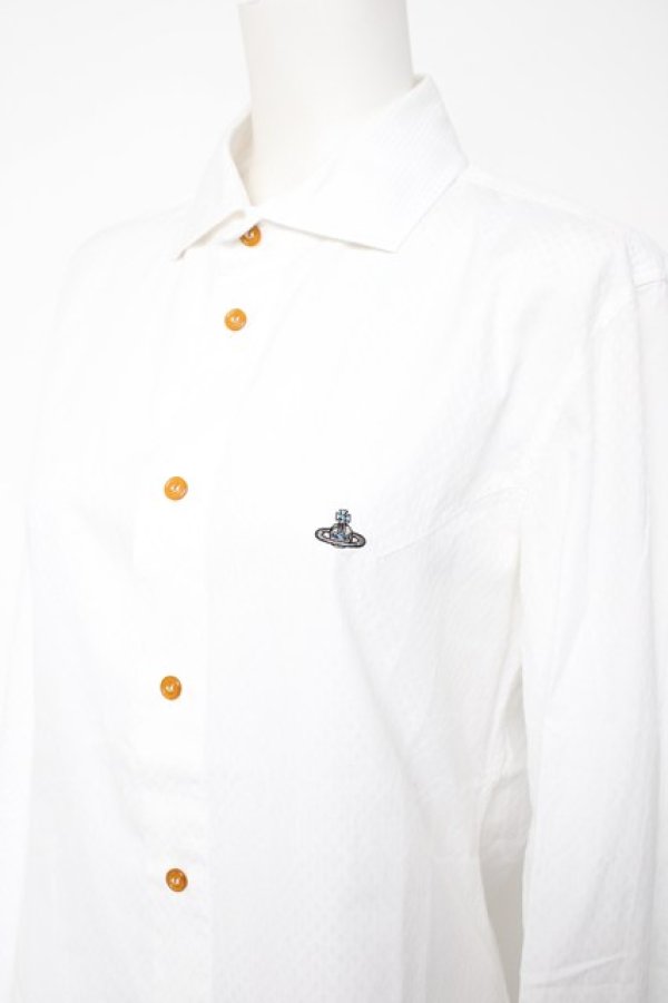 画像3: ヴィヴィアンウエストウッド MAN 中古 / ダイヤジャガードシャツ 44 白  Y-26-10-07-028-bl-SZ-ZY (3)