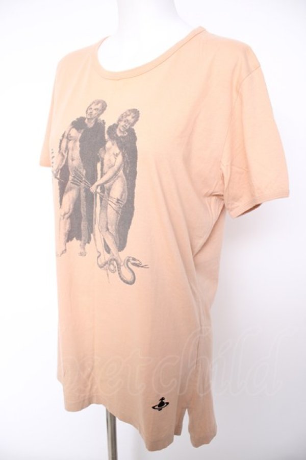 画像3: ヴィヴィアンウエストウッド 中古 / アダムトイブプリントTシャツ L オレンジ  Y-26-10-07-031-ts-SZ-ZY (3)