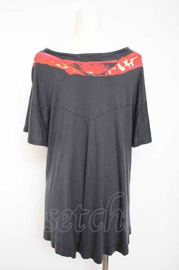 画像2: ヴィヴィアンウエストウッド 中古 / リボンスカーフプリントTシャツ 2 グレー  Y-26-10-07-034-to-SZ-ZY (2)