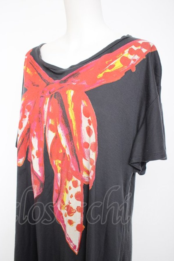 画像3: ヴィヴィアンウエストウッド 中古 / リボンスカーフプリントTシャツ 2 グレー  Y-26-10-07-034-to-SZ-ZY (3)