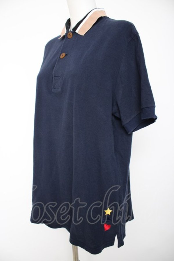 画像3: ヴィヴィアンウエストウッド MAN 中古 / HEART STAR ORBポロシャツ 50 紺  Y-26-10-07-035-bl-SZ-ZY (3)