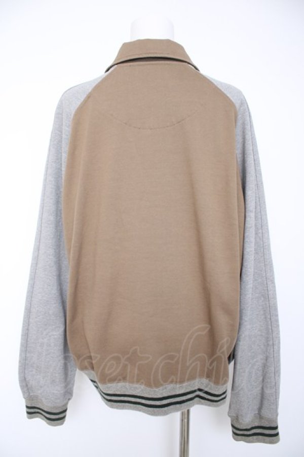 画像2: ヴィヴィアンウエストウッド MAN 中古 / ムートン裏毛ヴァーシティジャケット 44 カーキ  Y-26-10-07-040-jc-SZ-ZY (2)