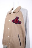 画像3: ヴィヴィアンウエストウッド MAN 中古 / ムートン裏毛ヴァーシティジャケット 44 カーキ  Y-26-10-07-040-jc-SZ-ZY (3)