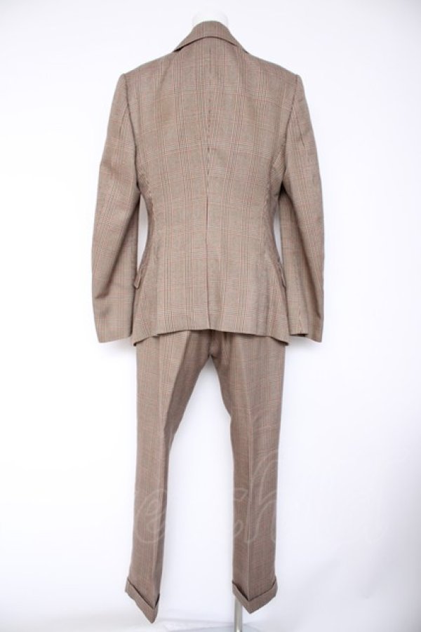 画像2: ヴィヴィアンウエストウッド MAN 中古 / グレンチェック柄スリーピーススーツ ジャケット/パンツ46 ベスト44 ブラウン  Y-26-10-07-046-su-SZ-ZY (2)