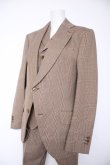 画像3: ヴィヴィアンウエストウッド MAN 中古 / グレンチェック柄スリーピーススーツ ジャケット/パンツ46 ベスト44 ブラウン  Y-26-10-07-046-su-SZ-ZY (3)