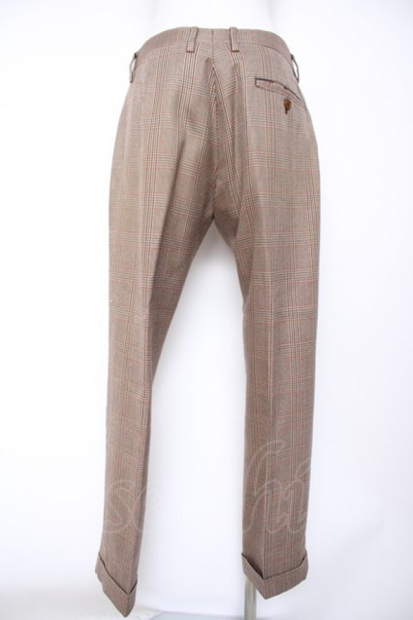 画像7: ヴィヴィアンウエストウッド MAN 中古 / グレンチェック柄スリーピーススーツ ジャケット/パンツ46 ベスト44 ブラウン  Y-26-10-07-046-su-SZ-ZY (7)