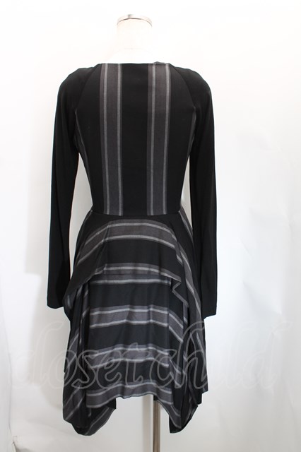 Vivienne Westwood / ストライプ変形ワンピース 1 黒 H-23-10-22-006  