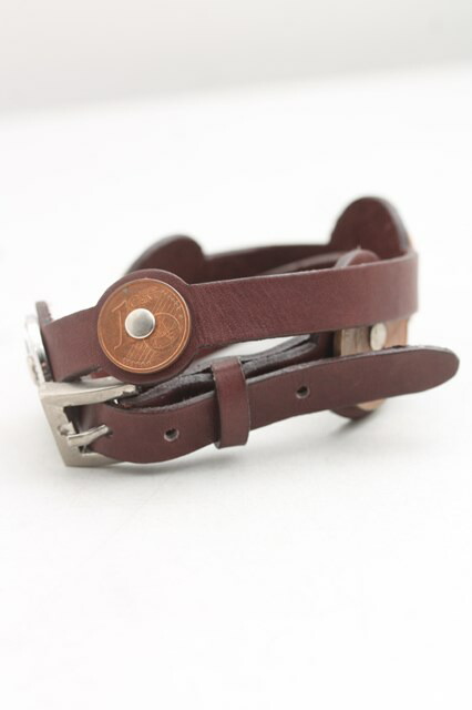 Vivienne Westwood / アンティークコインレザーブレスレット 茶 H-23 