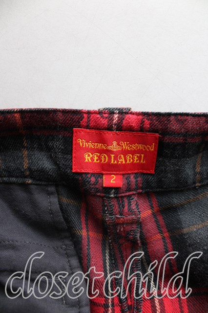 Vivienne Westwood / ウィンタータータンカンガルーパンツ 2 赤 H-24  