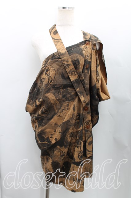 Vivienne Westwood / パペット柄ワンピース 38 茶 H-24-09-29-005-op 