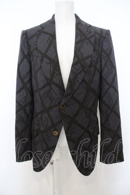 Vivienne Westwood MAN / 格子柄ジャケット 44 ダークグレー O-23-11 