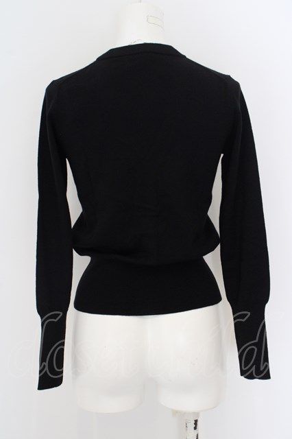 Vivienne Westwood / 単色オーブ刺繍Vネックニット1 ブラック O-24-04 