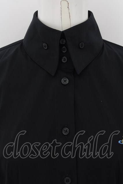 Vivienne Westwood ポロ ワンピース シャツ 襟 オーヴ刺繍 黒 【公式通販】