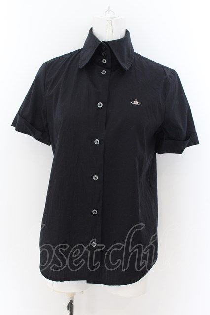 ヴィヴィアンウエストウッド 中古 / コットン半袖高襟ブラウス02  